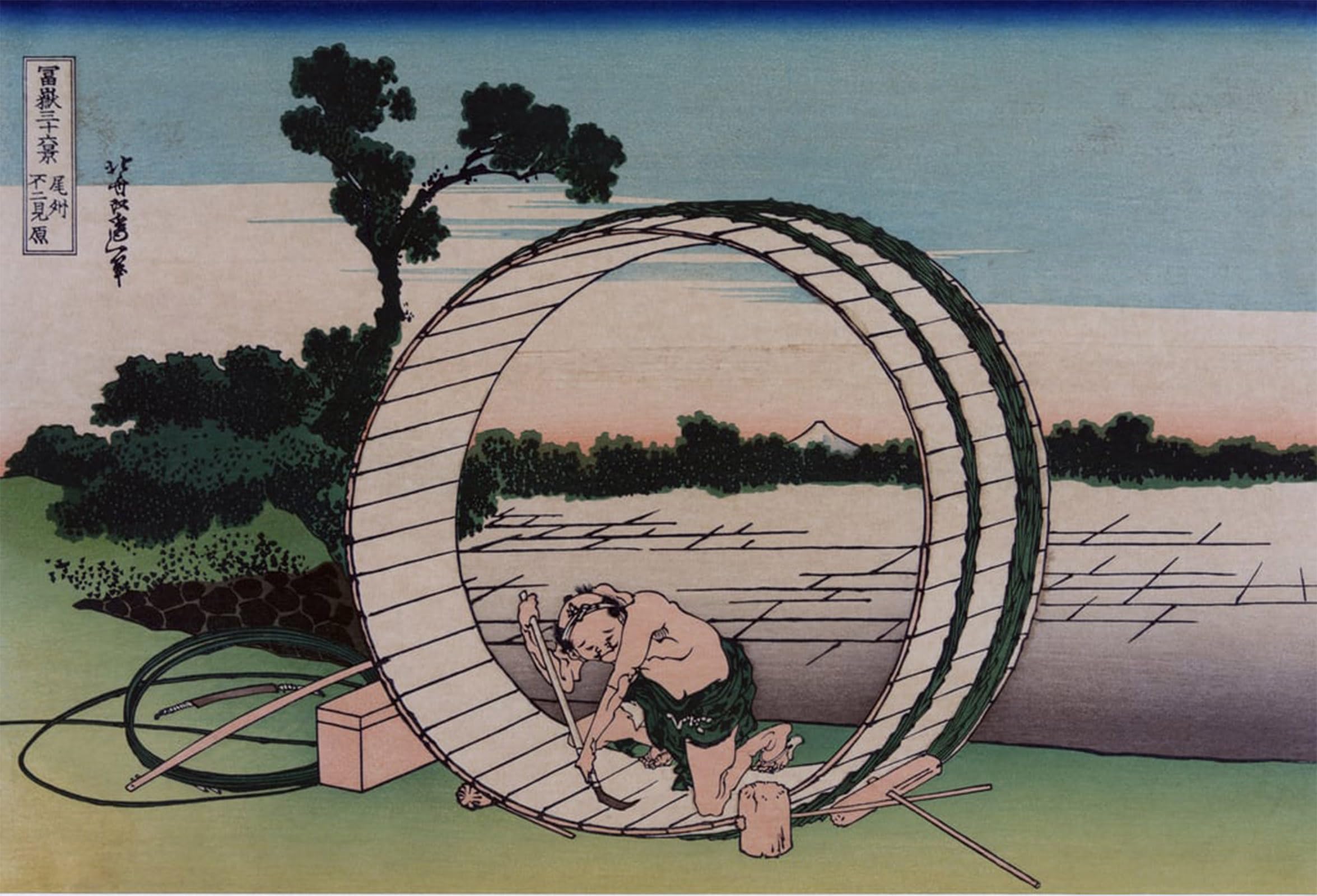 SERENDIPITP Retro Picture Poster Wall Art Pictures Painting Fujimigahara in Owari Province by Katsushika Hokusai Wall Art Canvas Print for Wall Decor 60x90cm