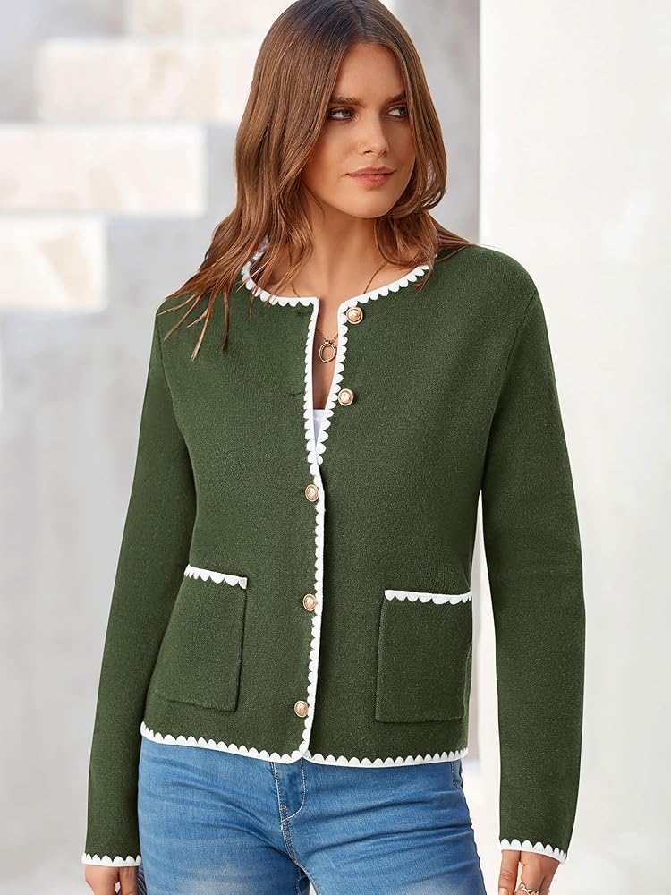 MASCOMODA Open Front Cropped Cardigan Sweaters for Women