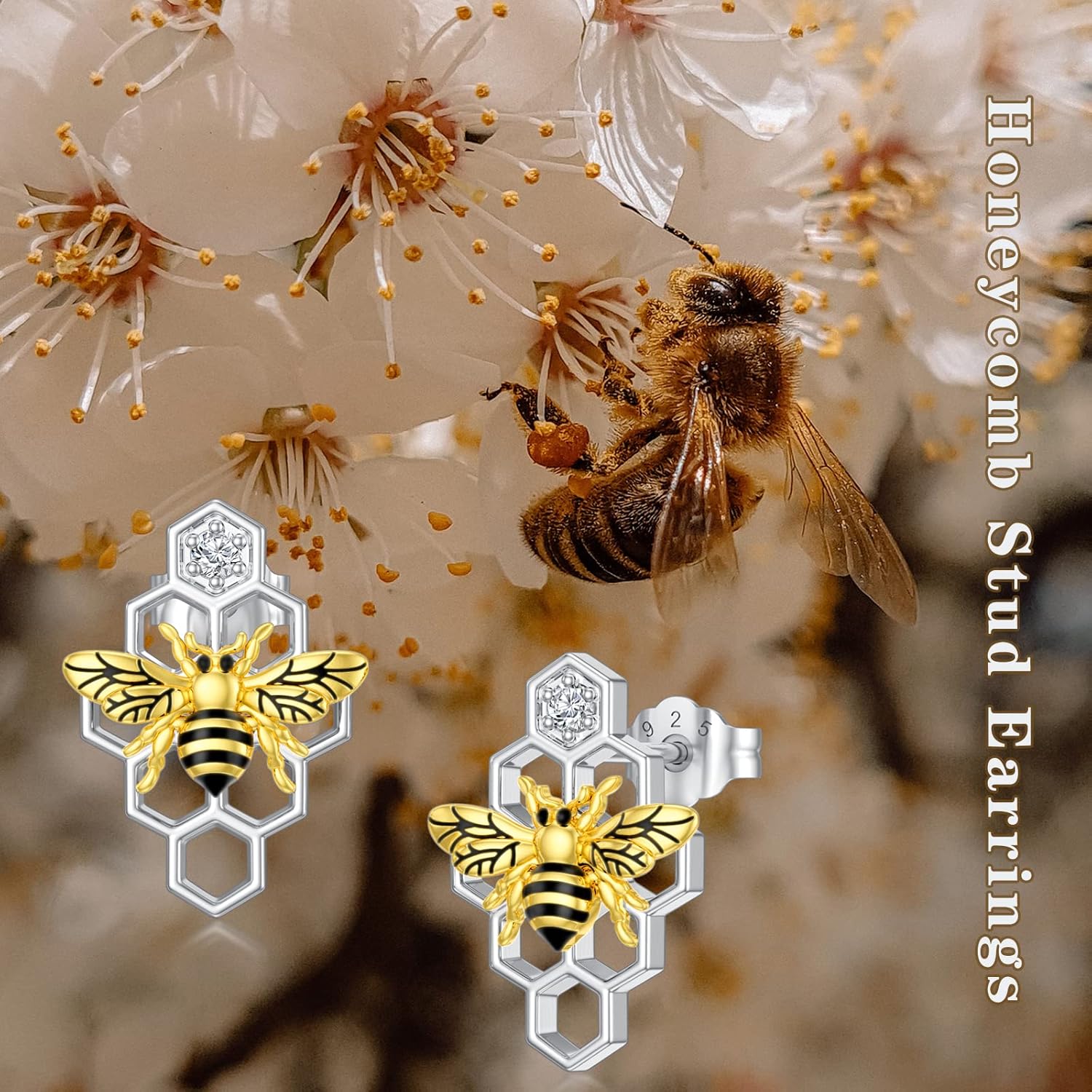 PELOVNY Animal Dangle Earrings Sterling Silver Hypoallergenic Moss Agate Crystal Moonstone Earrings Bee Butterfly Dolphin Peacock Phoenix Jewelry Birthday Christmas Gifts for Women - Image 6