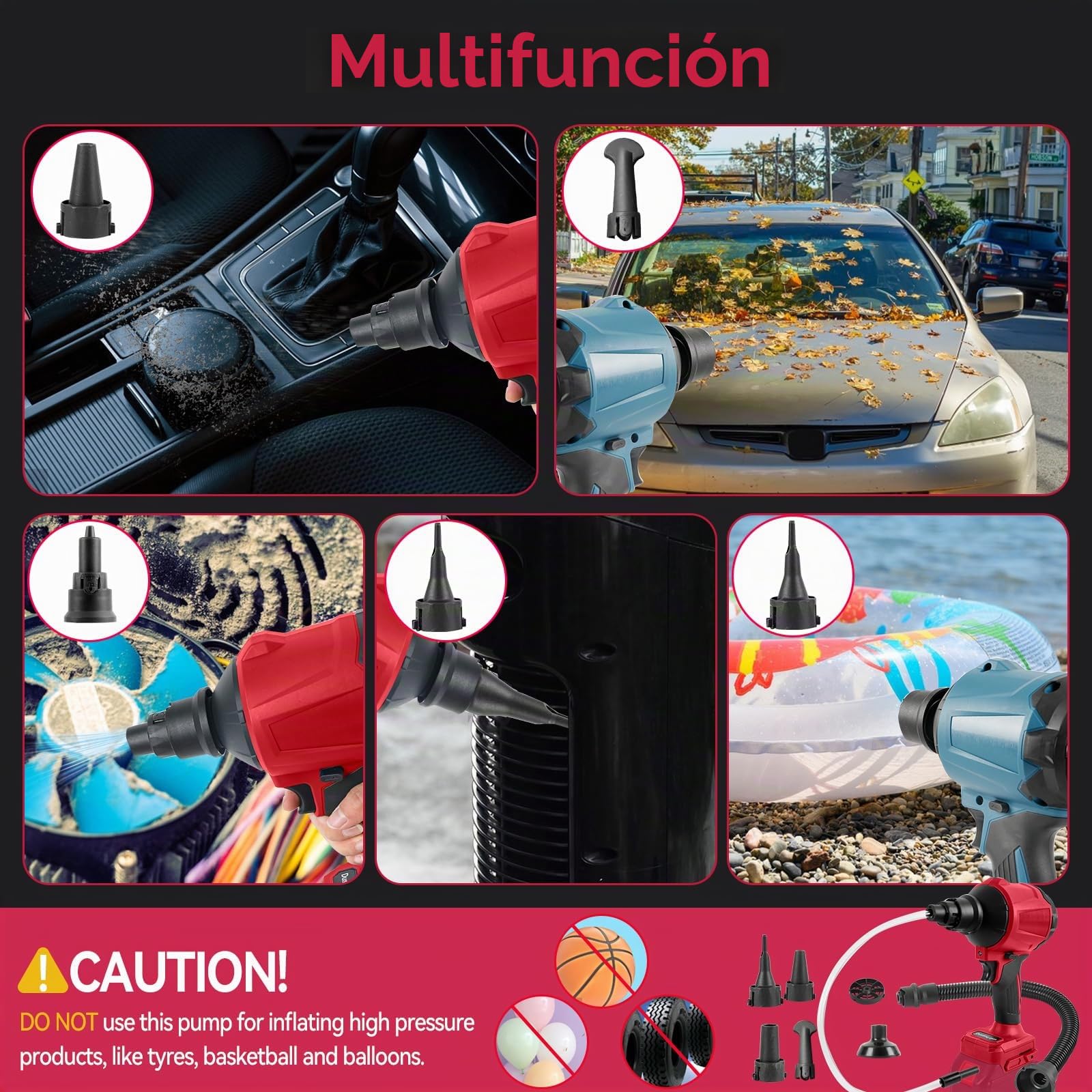 Batería soplador compatible con batería Milwaukee M18 de 18 V, 40000 rpm, mini soplador inalámbrico, 447 MPH, velocidad continua para garajes, taller, aserradero