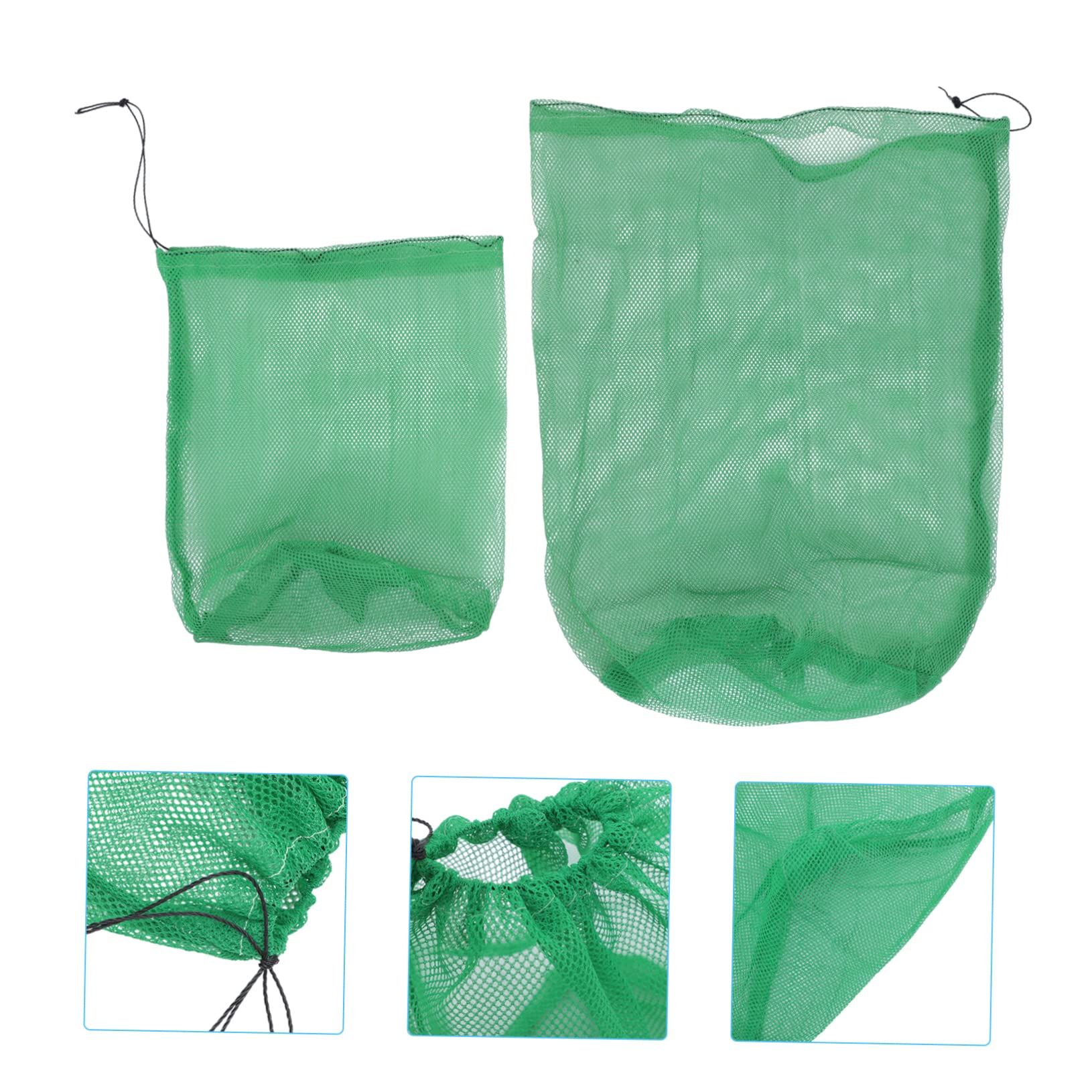 SUNMME 4pcs Fishing Net Bag Carp Bait Fishing Baits Fish Bag Crab Bait Cage Fishing Steel Basket Fishing Tools Fishing Net Bags Fish Collection Bag Storage Green Clothes Rack Net