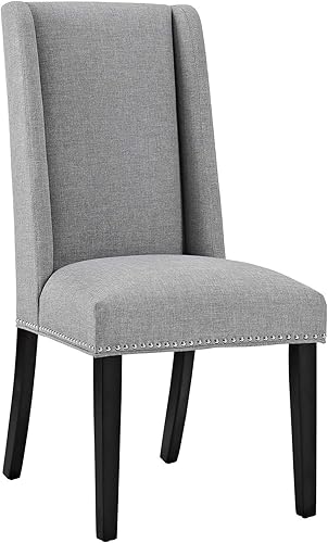 Modway MO- Baron - Silla tapizada de madera con respaldo alto, moderna, silla de comedor, color gris claro