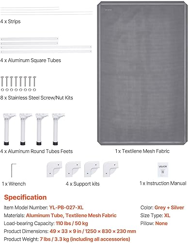 Miniatura 7 de Cama elevada para perro para cuna elevada portátil grande con malla Teslin XL