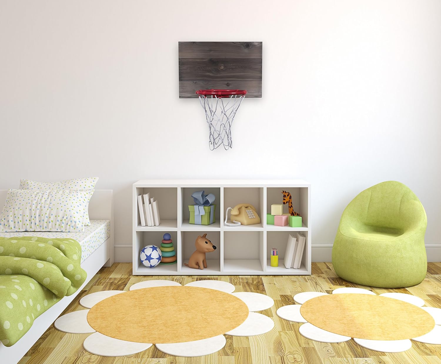 All-Star Mini Indoor Basketball Hoop & Ball Set in Solid red Cedar Made in USA. Unique Over The Door or Wall Option 3 Mini Basketballs for Indoor Fun.