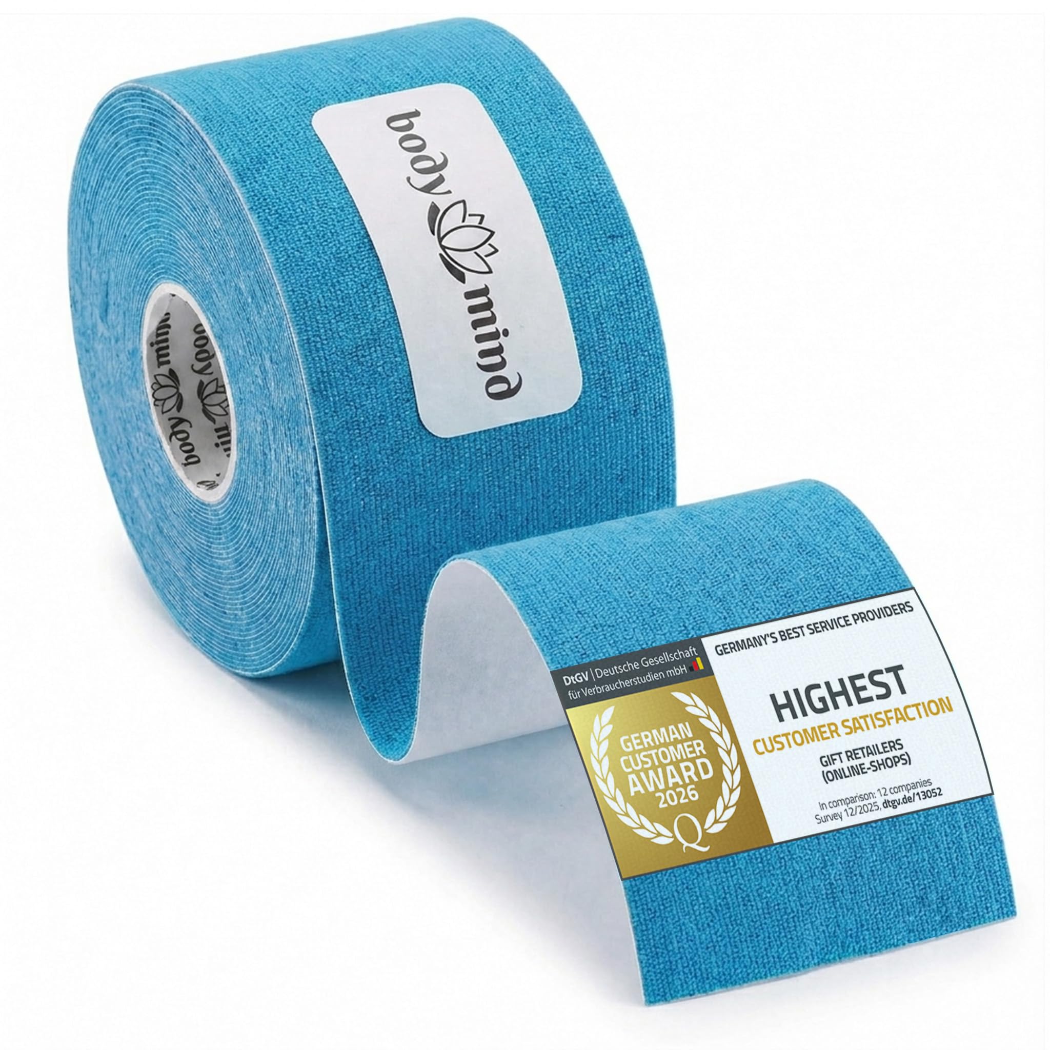 Body & Mind® Taśma Kinezjologiczna 5 m – 2,5/5/10 cm, Hipoalergiczna | Wodoodporna taśma kinesio do kolana, barku i pleców – 6 kolorów, rozciągliwość do 140%