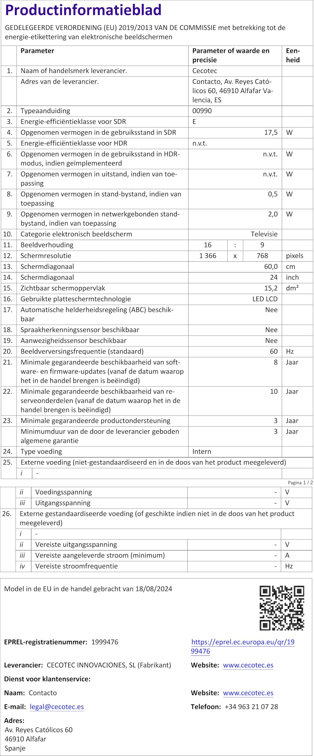 Ladekast: h x b x d = 1800 x 500 x 500 mm, 9 laden 100 mm, 4 laden 200 mm hoog