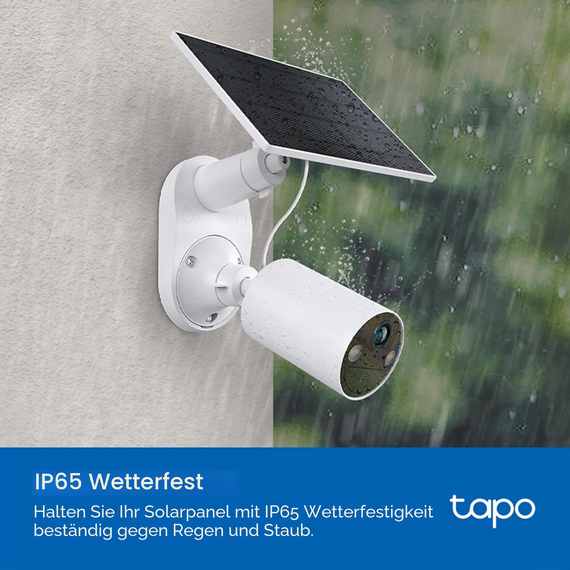 Tapo Solarpanel - Flexibel Installiert Mit Winkeleinstellung, Hocheffiziente 45-Min-Solarladung für Ganztägigen Gebrauch, IP65 Wetterfest, Funktioniert Mit Allen Batteriebetriebenen Kameras