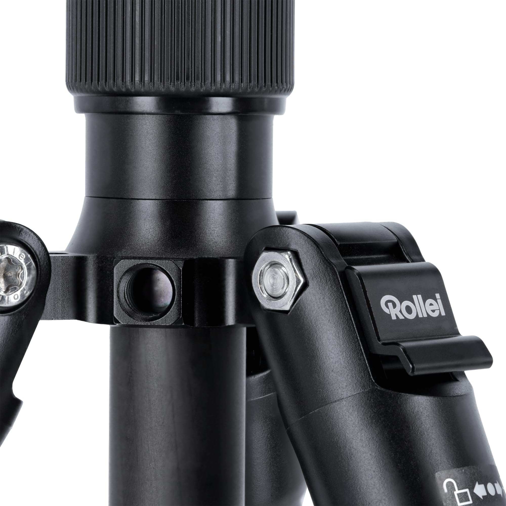 Rollei Statyw węglowy C6i, kompatybilny z Arca Swiss - konwertowalny na monopod - w zestawie panoramiczna głowica kulowa i kolumna centralna redating do makrofotografii - czarny