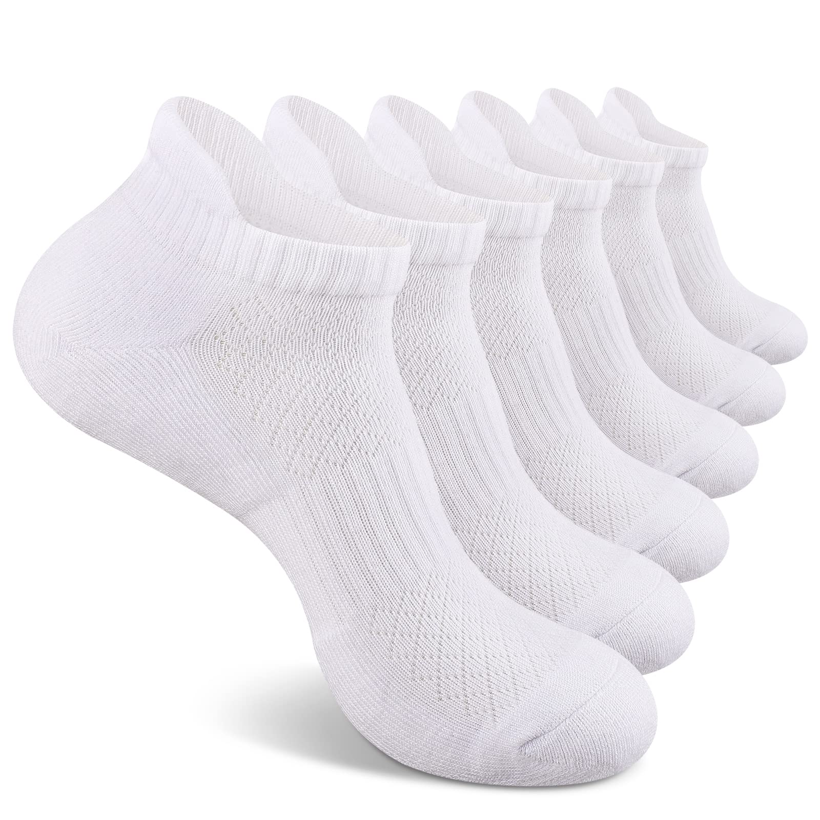 COOPLUS Mens Cotton Socks Ankle Athletic Cushion Running Socks