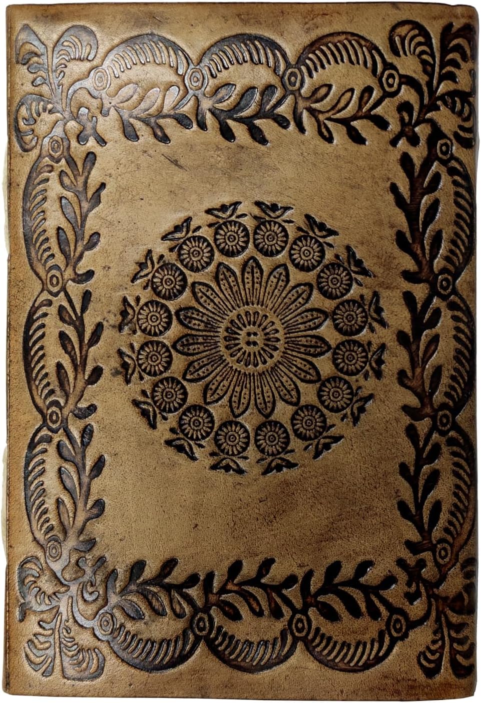Purpledip Leather Journal (Diary Notebook) 'Center Of The Universe': Naturally Treated Paper In Leather Cover For Corporate Gift or Personal Memoir (11105)