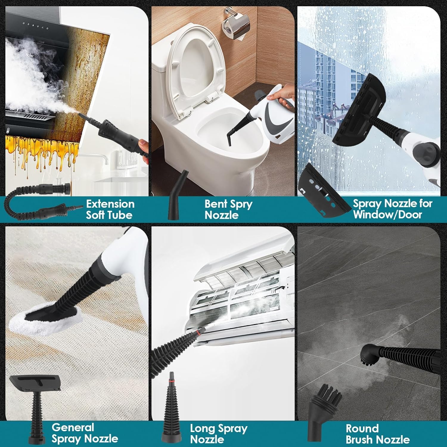 Steammaster Pro, Handheld Steam Cleaner, 10 In 1 Handheld Pressure Multi Purpose Cleaner Home Use (Gray)