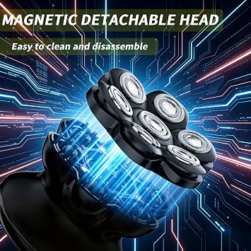 Head Shavers for Bald Men - Yinicare 7D Mens Razors for Shaving Electric Led Display Wet & Dry Bald Head Shaver Ipx6 Waterproof Shaver Type-C Charging
