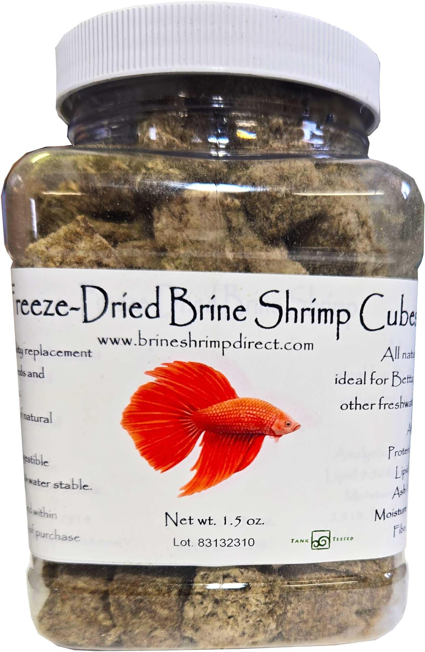 Freeze Dried Brine Shrimp Cubes, 1.5 oz
