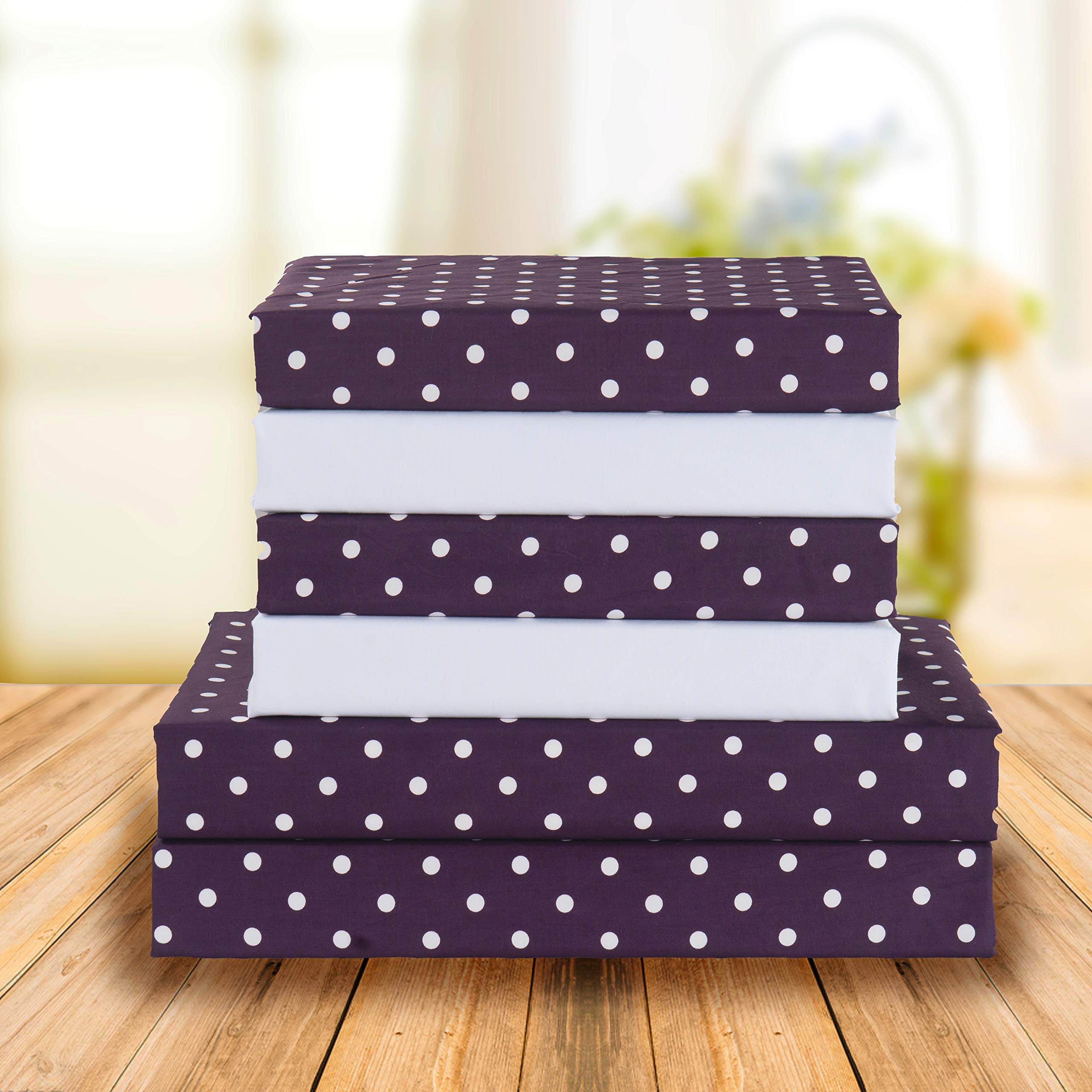 Elegant Comfort Luxury Soft Bed Sheets Polkadot Pattern - 1500 Premium Hotel Quality Microfiber Softness Wrinkle and Fade