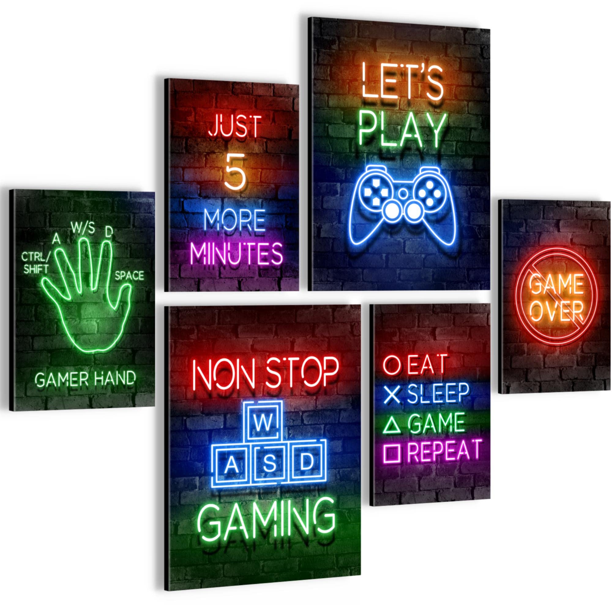 Novart Cuadros Game Console Gamer - CON ESTILO, SIN NECESIDAD DE MARCO - Moderne Collage Vistoso - Nursery Boy adolescente - N005263a