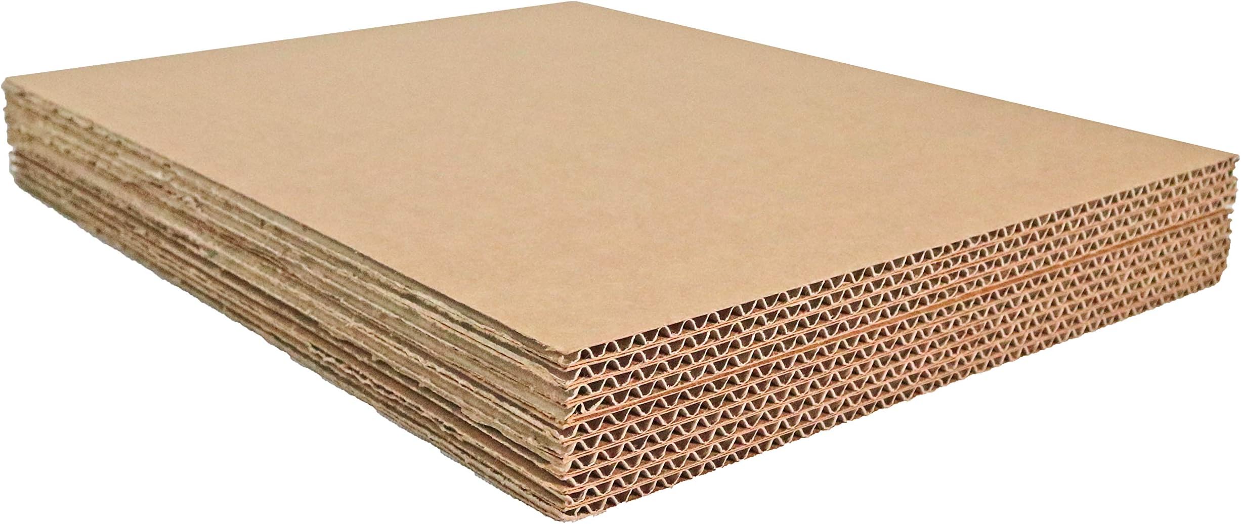 Corrugated Cardboard Filler Insert Sheet Pads 1/8" Thick - 14 x 11 Inches for packing, mailing, and crafts - 10 Pack