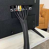 Vista 2 de Zipper Cable Sleeve by Wrap-It Storage - 36" x 4" (2-Pack) Black - Cord Organizer and Cable Protector for Desk, Computer, TV Cord Management to Hide