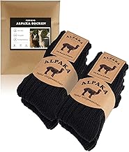 FORVEVO 4 Paar Alpaka Socken, Wollsocken Herren Damen, Warme Wintersocken mit Alpakawolle, Thermo Flauschig Stricksocken für Kaltes Wetter