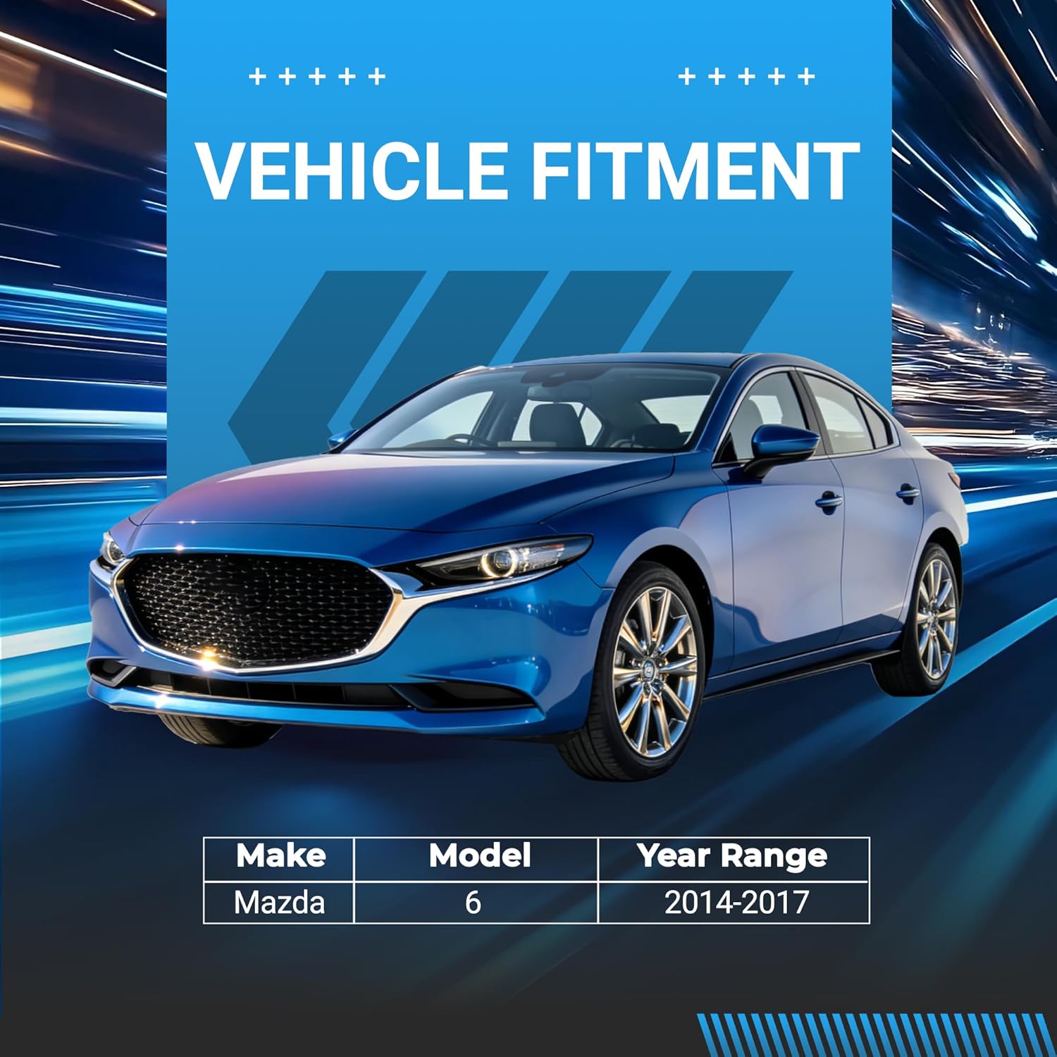 Front Suspension Control Arm Kit Compatible with 2014-2017 Mazda 6 Lower Control Arm, Outer and Inner Tie Rod Ends, Sway Bar Links