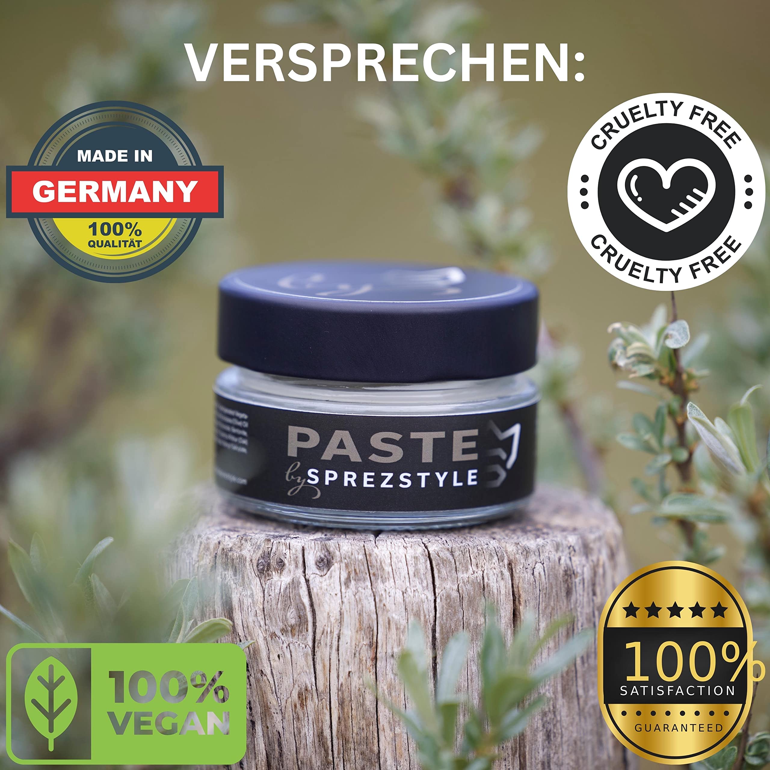 Paste - Haarwachs Männer Matt - Natürliches Haar Wax Herren - Fester Halt, sehr ergiebig, angenehmer Duft - Haarwax Vegan - Hair Clay Wachs - Haarcreme 100ml