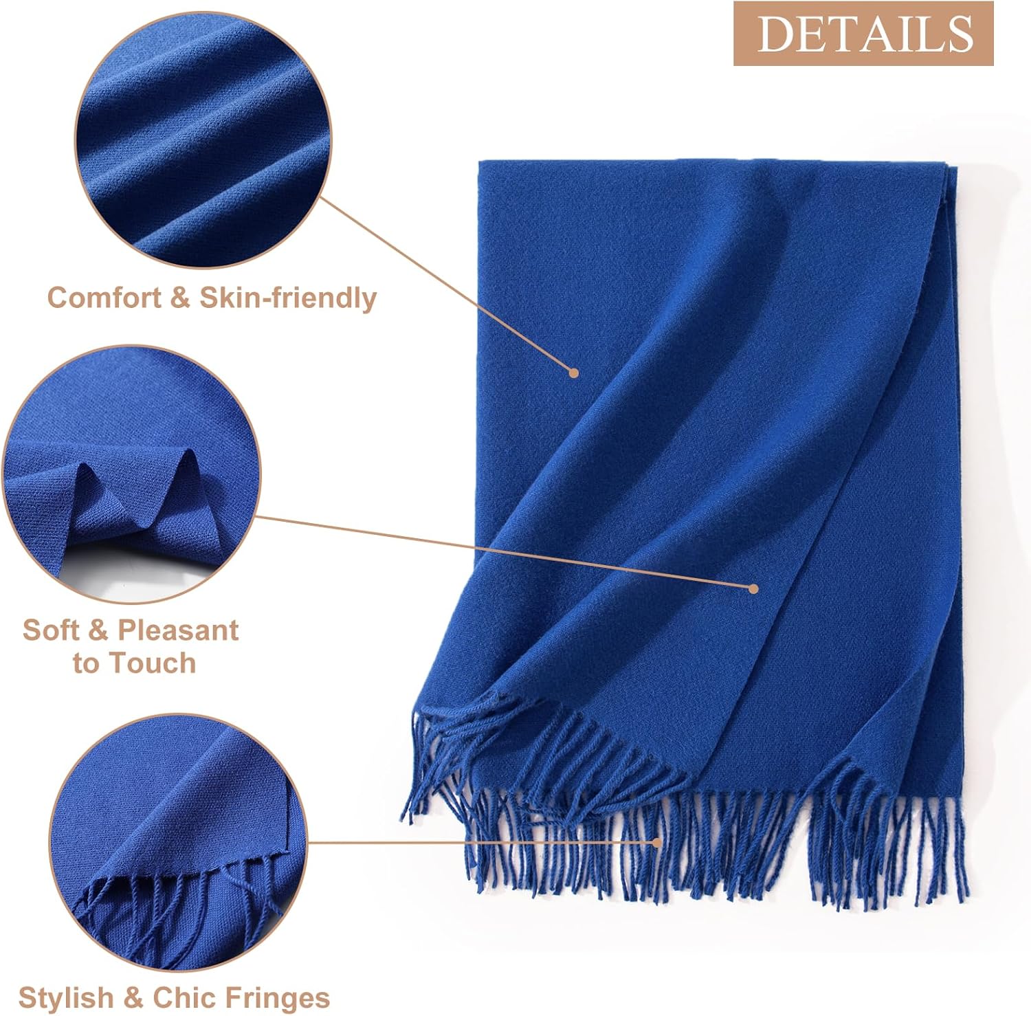 Sumolux Scarf for Women Pashmina Shawls Wraps for Evening Dresses Wedding Bridesmaid Gifts Winter Warm Soft Scarves - Image 4