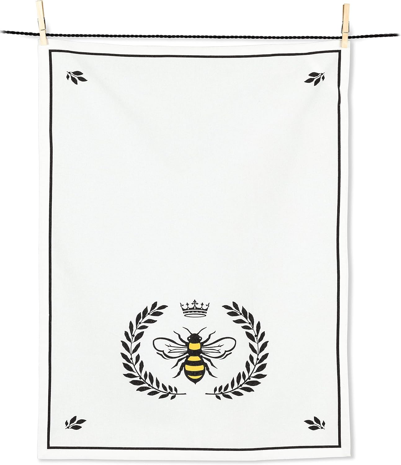 Abbott Collection 56-KT-AB-02 Bee in Crest Tea Towel