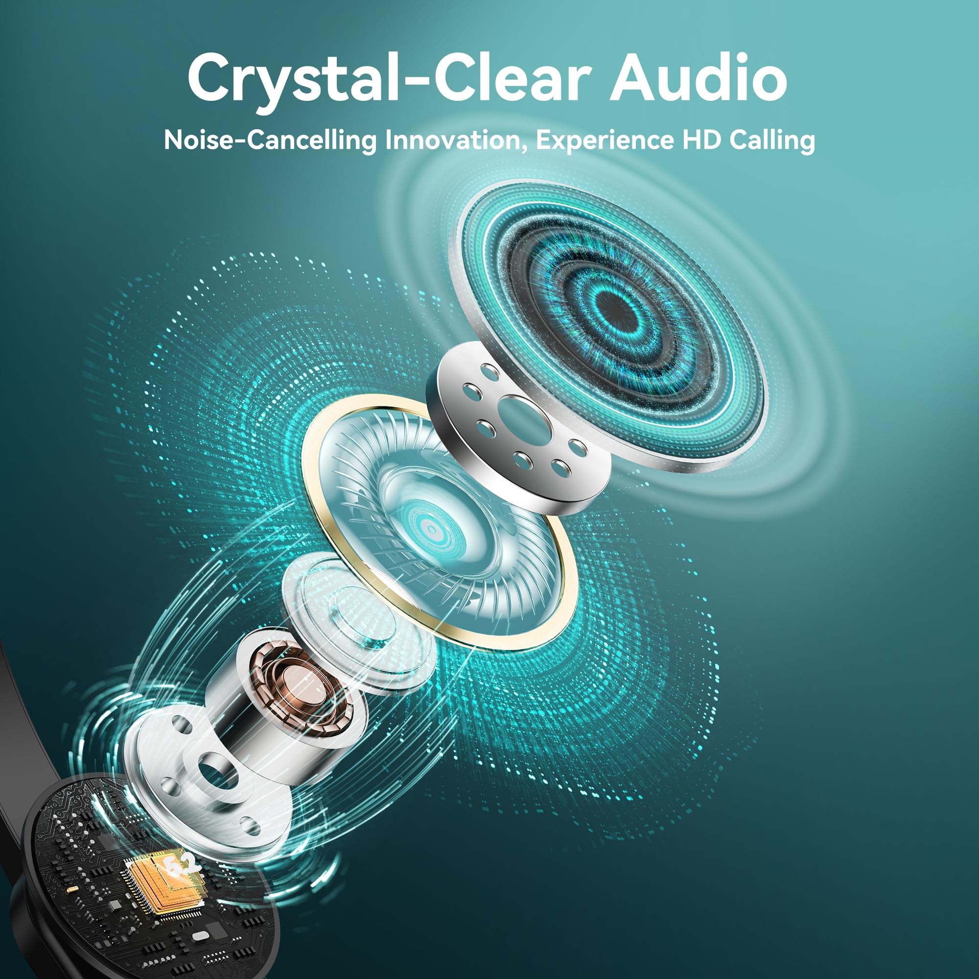 Auriculares Bluetooth con dongle USB para computadora, auriculares inalámbricos de una sola oreja con micrófono de cancelación de ruido para oficina y camioneros, Bluetooth V5.2 con botón de 2