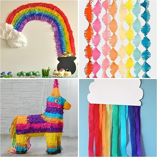 Miniatura 7 de 12 rollos de serpentinas de papel crepé, serpentinas de 12 colores, suministros de fiesta para fiesta de cumpleaños, baby shower, arco iris,