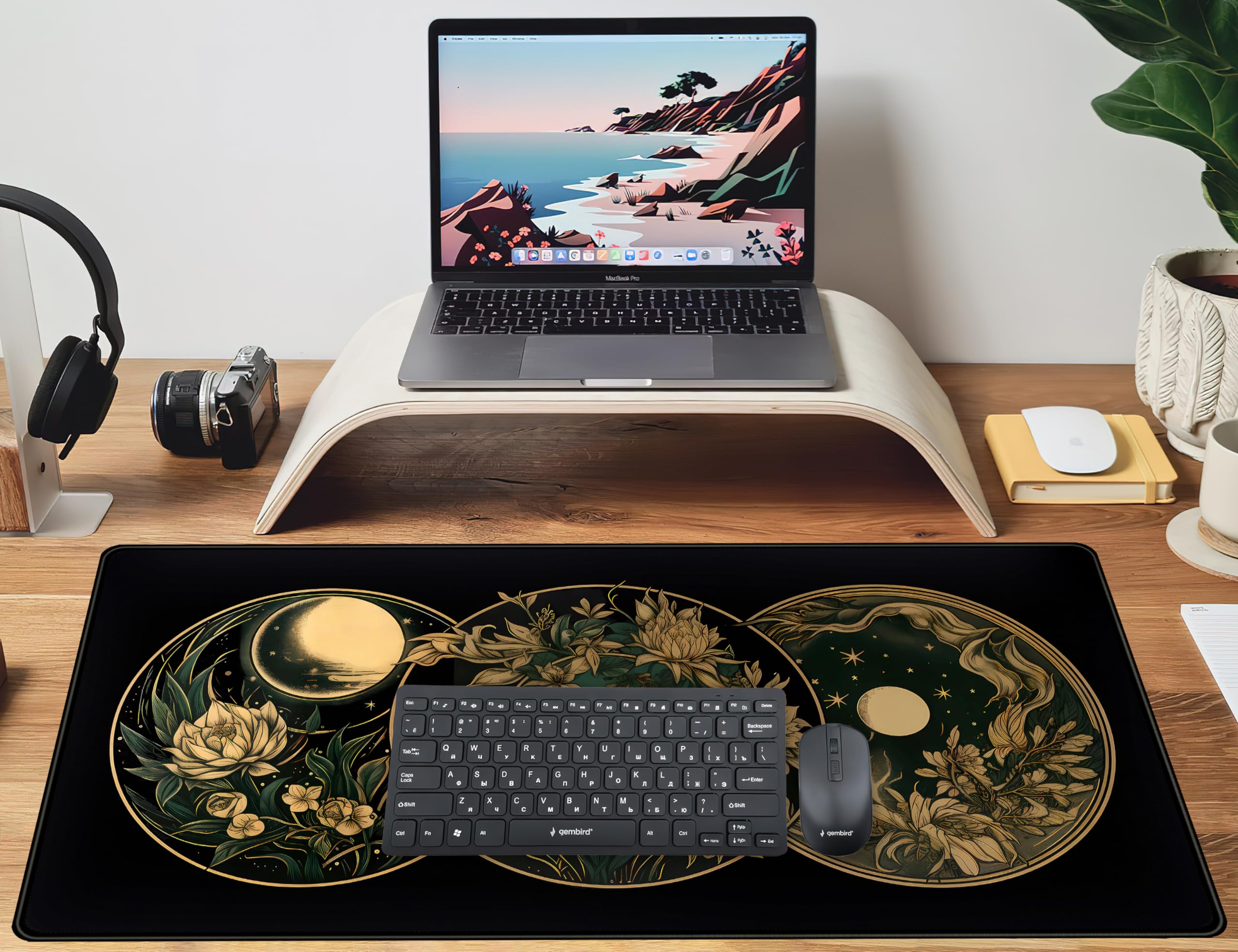 Gaming-Mauspad 80x39,9 Cm – Schmetterling & Kirschblüten, Rutschfest, Genähter Rand, Für Tastatur & Maus