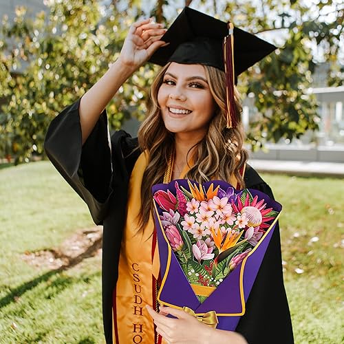 Miniatura 5 de 3D Paradise - Ramo de flores de papel, papel de flores, ramo de flores de tamaño 3D con tarjeta de felicitación y sobre para mujeres, amantes,