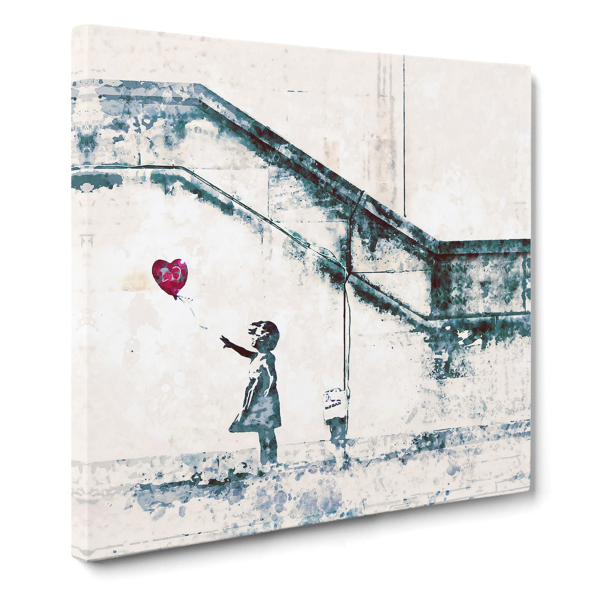 There is Always Hope Girl with Red Balloon by Banksy Canvas Print, Mixed, 35L x 35W cm