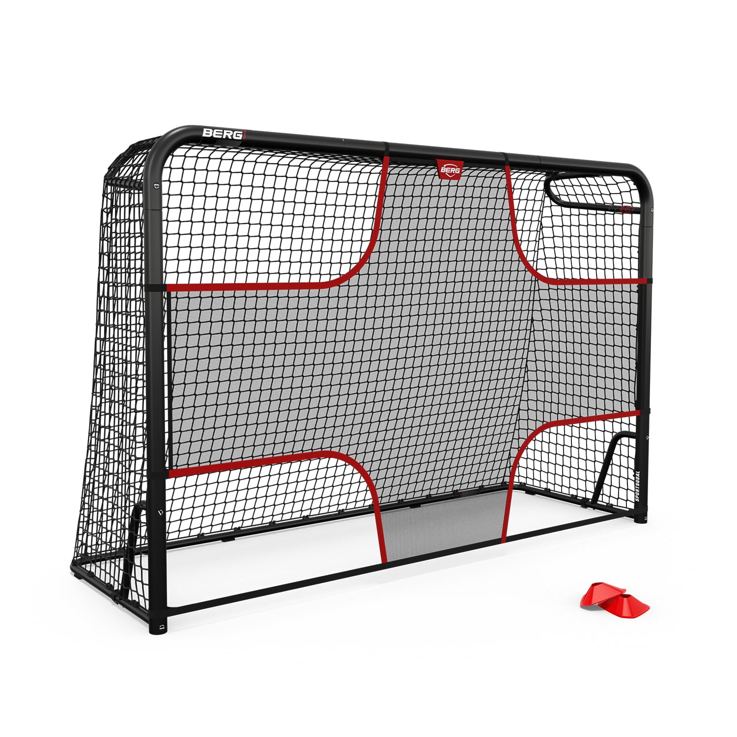BERG SportsGoal Fußballtor für Garten & Training | stabiles Metalltor mit Präzisionsnetz | wetterfestes Fußballtor für Kinder & Erwachsene | einfacher Aufbau | ideal für Schusstraining