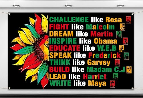 Miniatura 1 de Nepnuser Telón de fondo para cabina de fotos del mes de la historia negra, decoración de fiesta, decoración de pared de aula escolar de febrero, 5.9