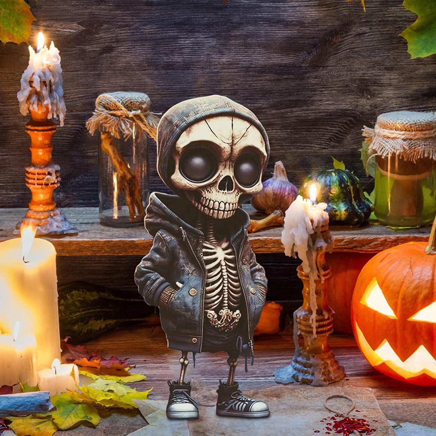 Figure Scheletriche In Resina - Decorazioni Gotiche Per Halloween, Collezionismo O Desktop Macabro - Foto 3