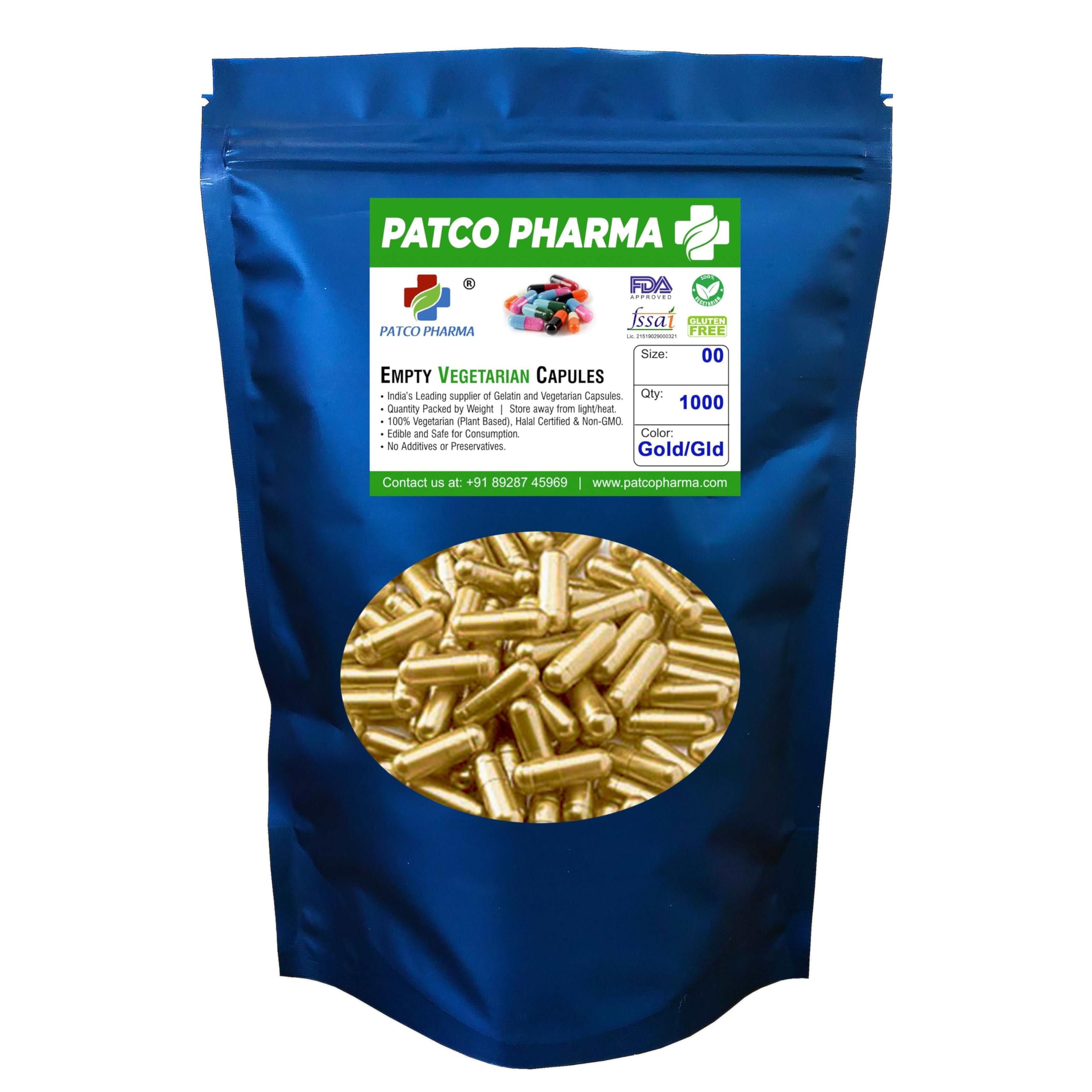 Empty Vegetarian Golden Capsule - Size 00 (950mg powder capacity) 1000 Capsules-image-44