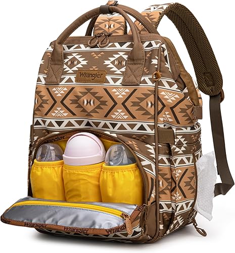 Miniatura 6 de Wrangler Aztec Backpack Bolsa de viaje multifunción para bebé con cambiador, correas para cochecito y estuche para chupete WG2204-91103BR