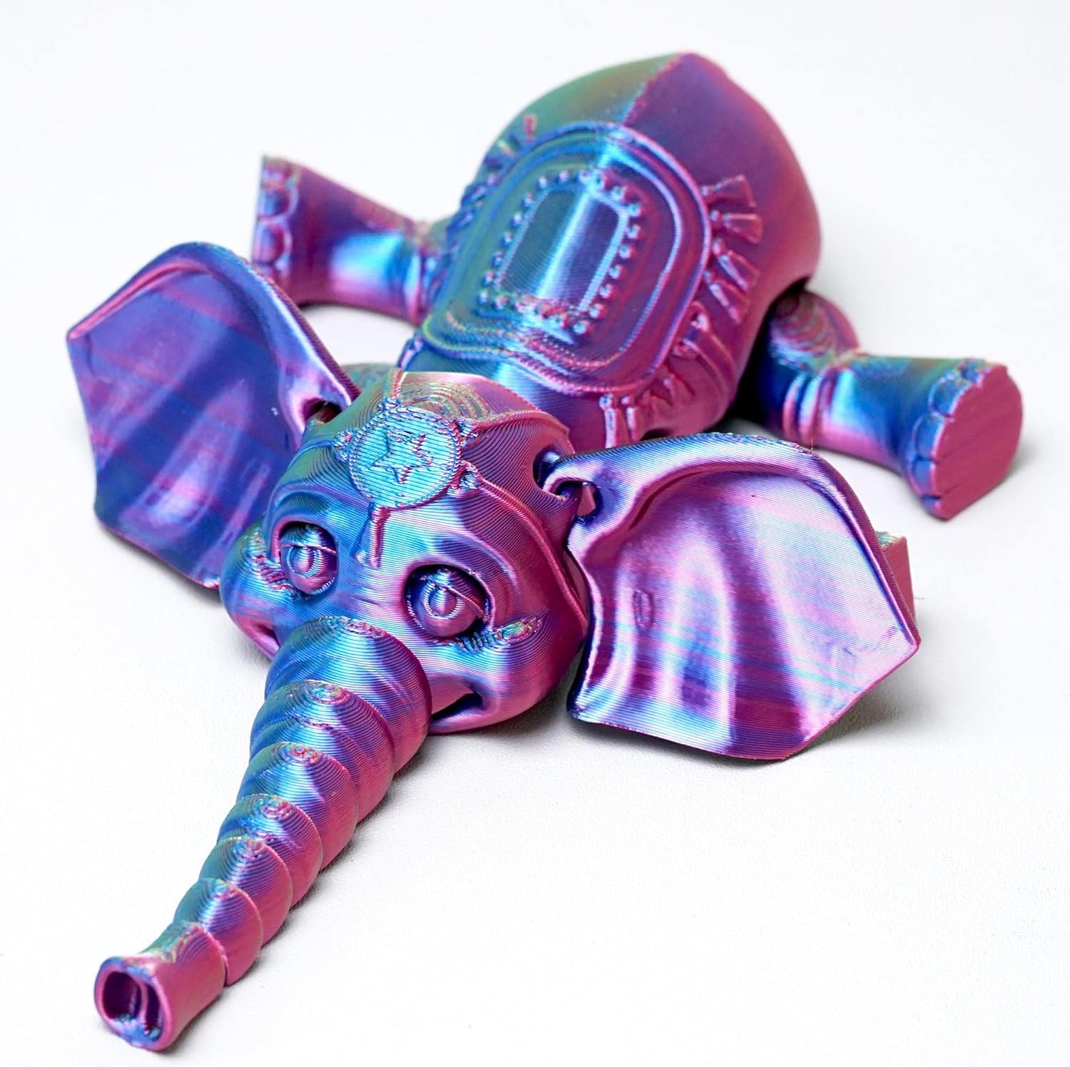 3D Printed Elephant Toys Model,Flexible Realistic Articulated Animal Fidget Toys,Mystery Animals Figurines Gifts,Executive Desk Décor Collectible,Halloween Surprise Gift (RGB)