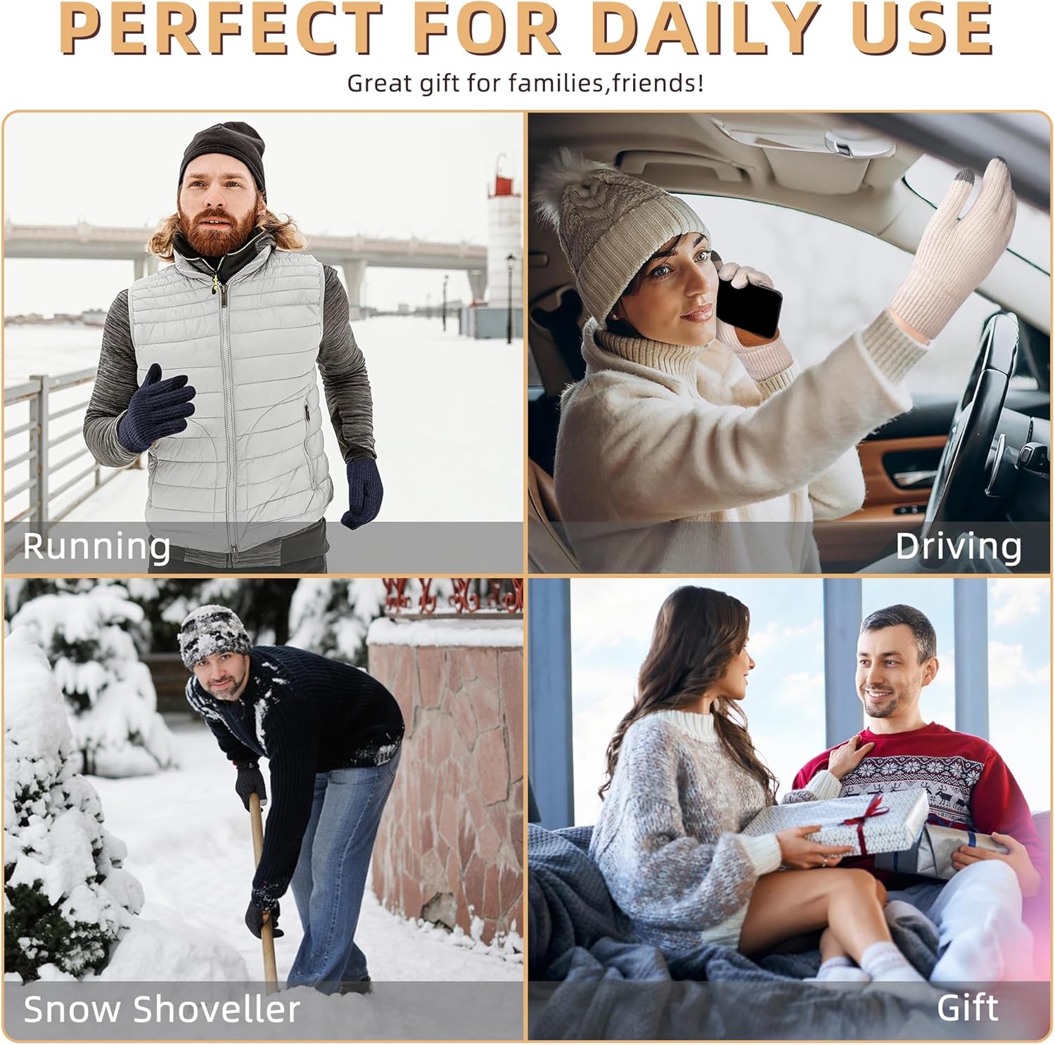 Gloves for Cold Weather Men,Thermal Winter Gloves with Touchscreen Fingers,Fleece Warm Gloves for Women - Image 6