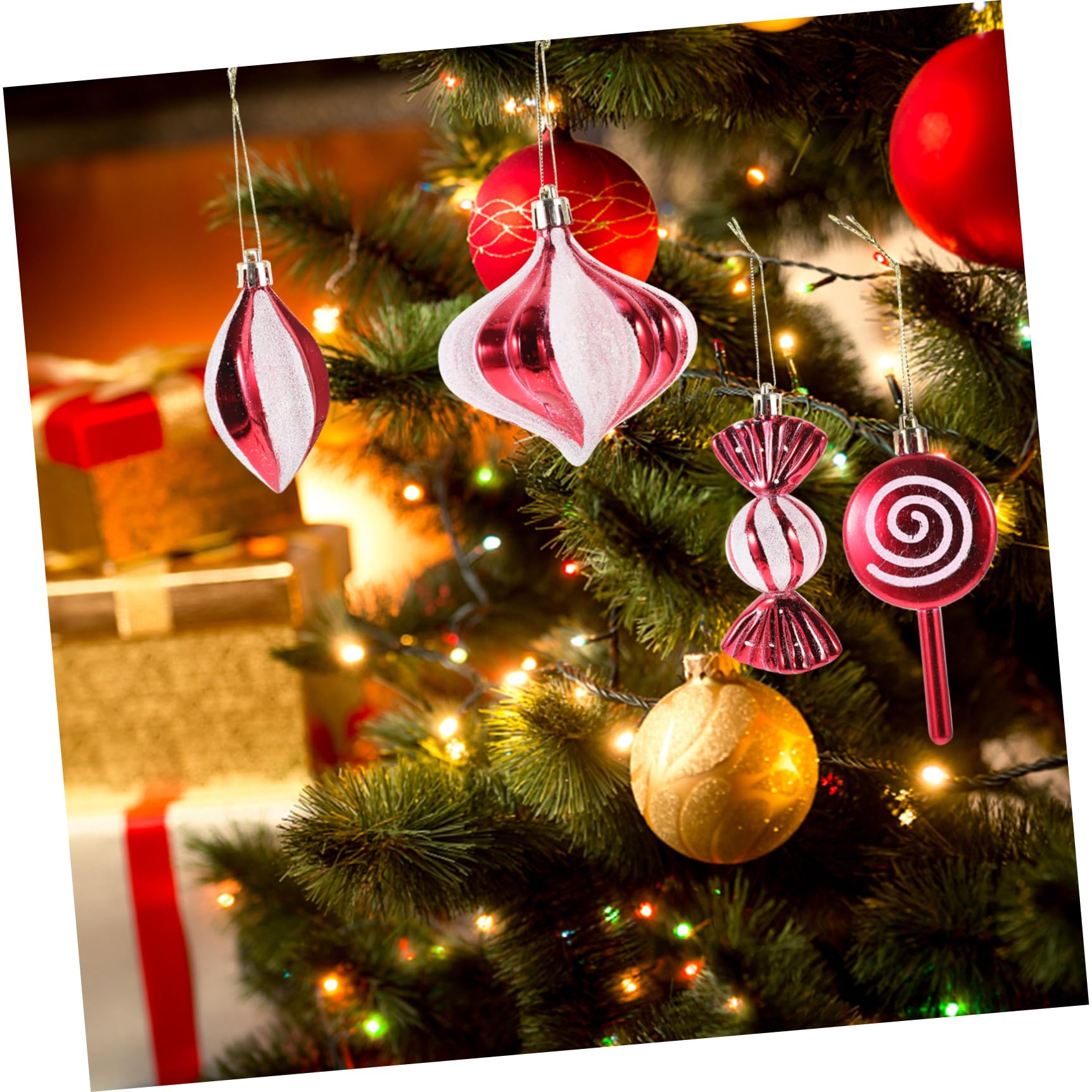 Cabilock 4 Juegos Colgante De Árbol De Navidad Puerta Decoraciones Colgantes Christmas Tree Decorations Colgantes Navideños Decoraciones Navideñas Adornos De Arbol De Navidad 14 Uds * 4