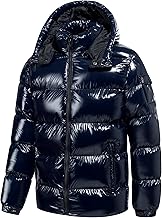 TONY BACKER 2615 Men's Windproof Waterproof Heavy Winter Jacket Short Down Jacket with Detachable Hood