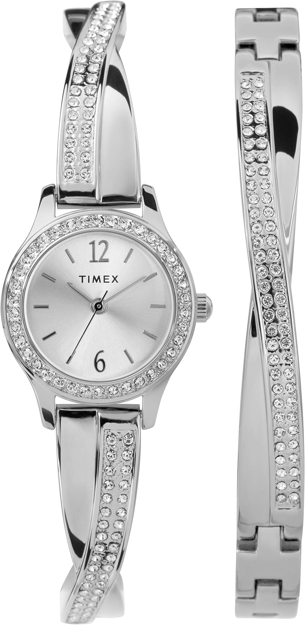 Timex Women's Swarovski Crystal 23mm Watch & Bracelet Gift Set