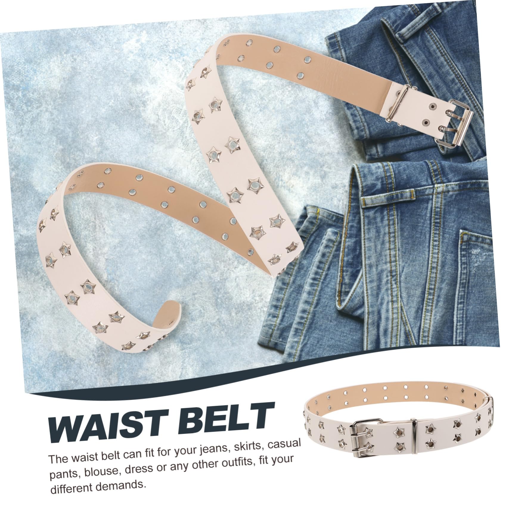 5piezas Cinturón Punk Delicado Para Mujer Cinturón De Moda Remaches Estilo Retro y Versátil Para Fiestas y Uso Diario