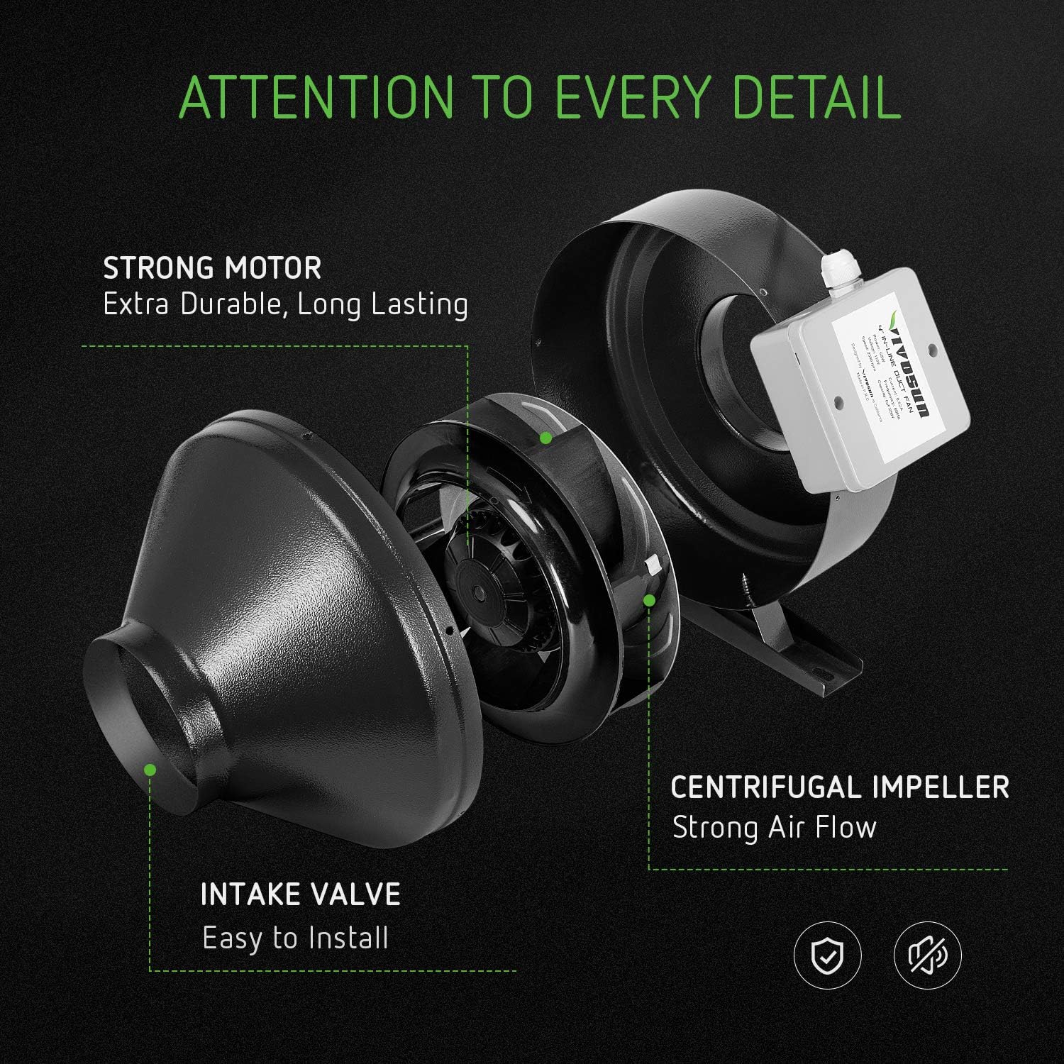 Best Cyber Deals 🔥 VIVOSUN 4 Inch 203 CFM Inline Duct Ventilation Fan with Variable Speed Controller