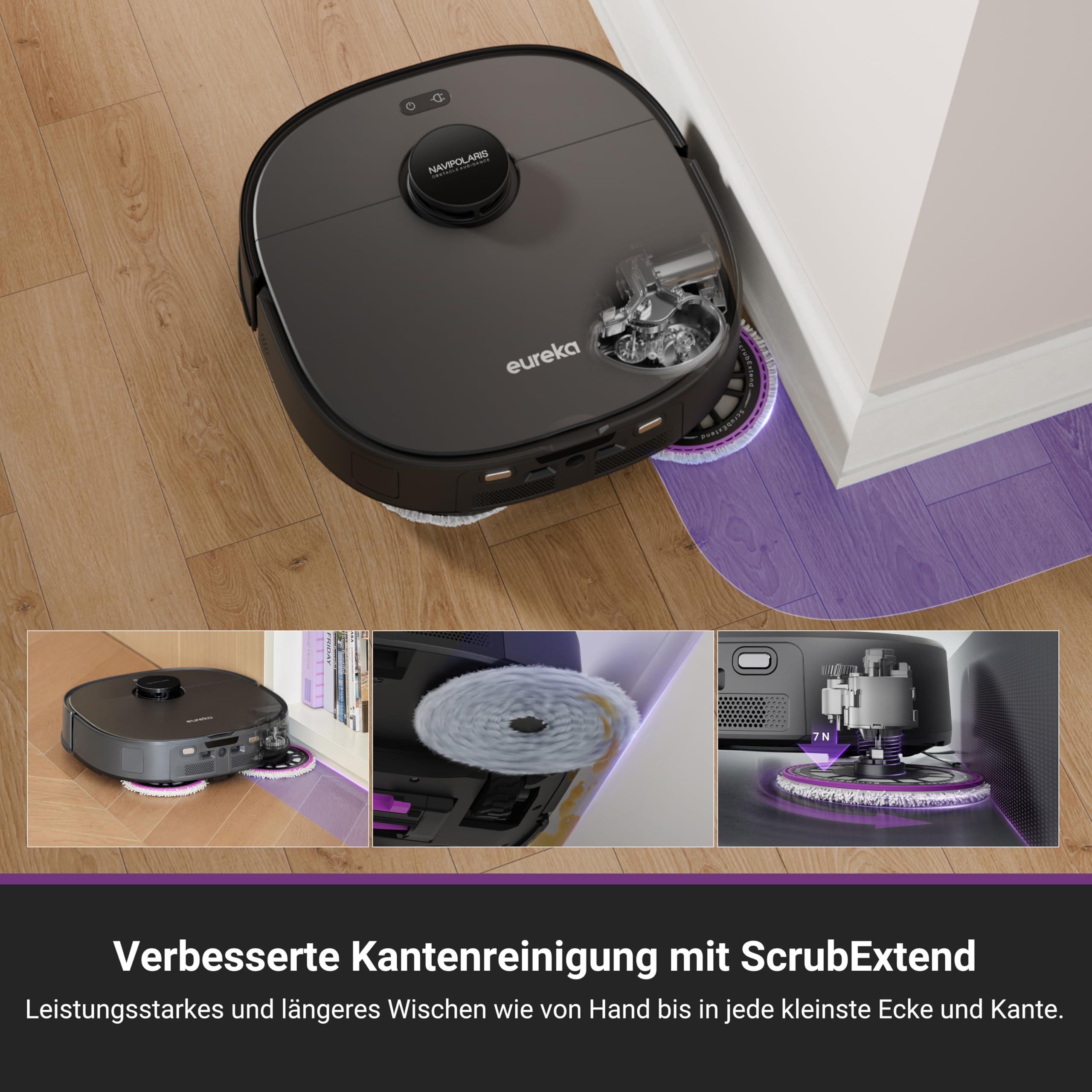 EUREKA J15 Pro Ultra robot odkurzający i myjący + stacja wielofunkcyjna (samoczyszczenie, 16200 Pa, nawigacja LDS, rozpoznawanie przeszkód, zapobiega plątaniu się włosów, idealny przeciwko sierści