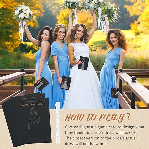 Miniatura 4 de Geyoga Juego de 30 juegos de despedida de soltera para invitados, incluye 30 tarjetas de juegos de ducha de boda de 5 x 7 pulgadas y 30 lápices de