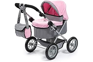 Bayer Design Realistic Baby Doll with Stroller, Trendy Pram with Adjustable Canopy...