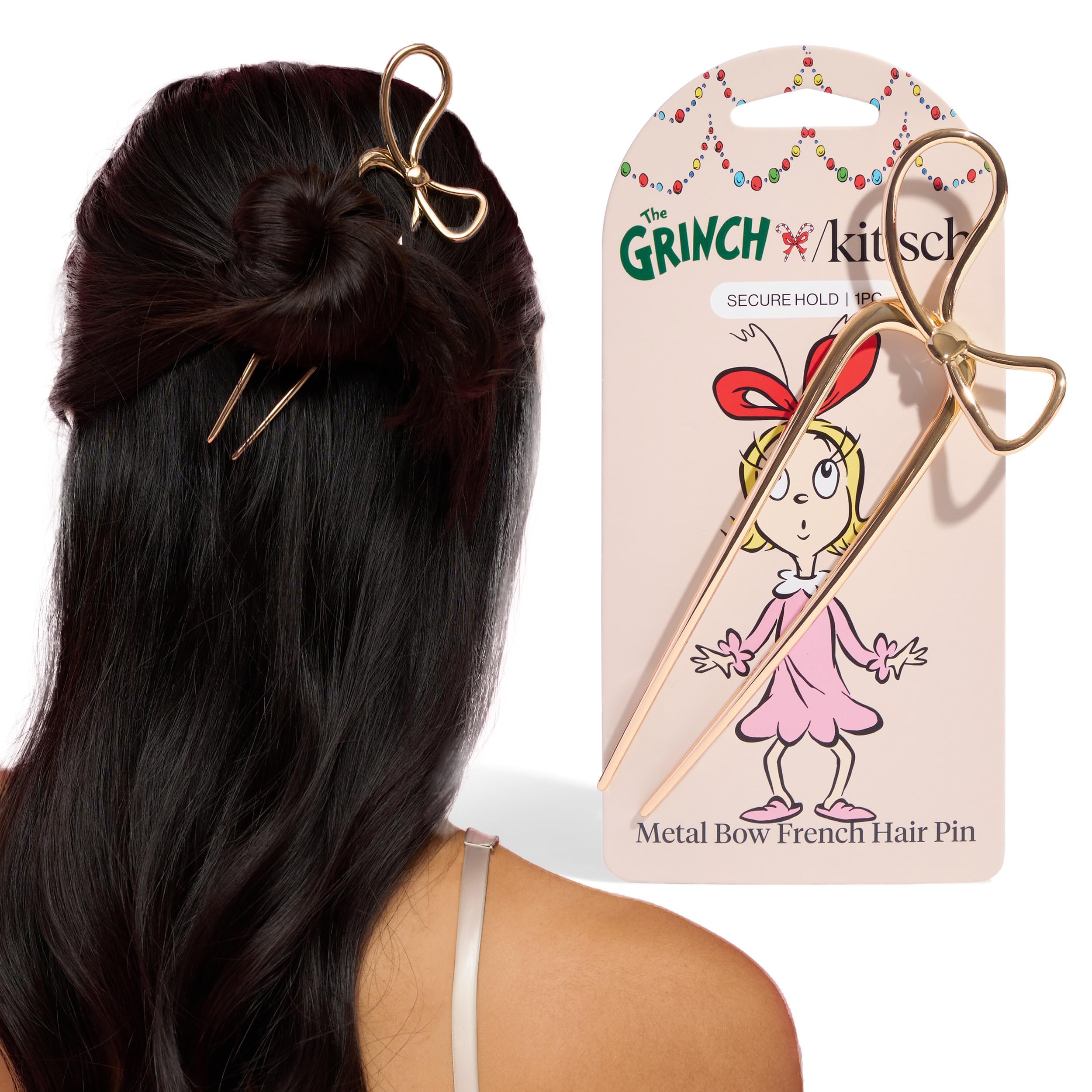 Kitsch Marble Stone Gold Diamond Shape Bun Pin Hair Comb Kitsch Pro Bun Twist, Spin Type Pins, Brown Spiral Hair Pins  main image 4