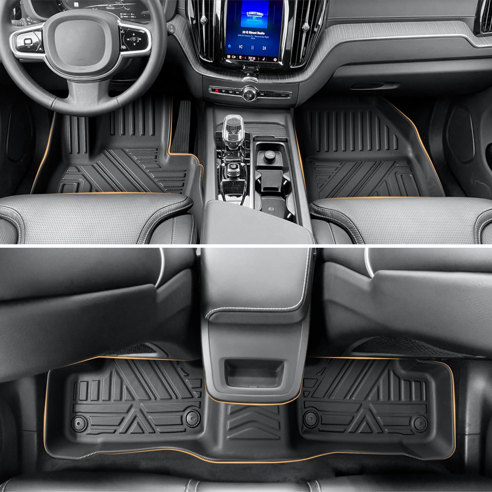 ECOZEN Alfombrillas Volvo XC60 2018-2026(Versión de Combustible) de Goma para Coche, 3D TPE Alfombrillas para Coche Antideslizantes, talonera de Goma Reforzada de fijación para Todo Tipo de climas
