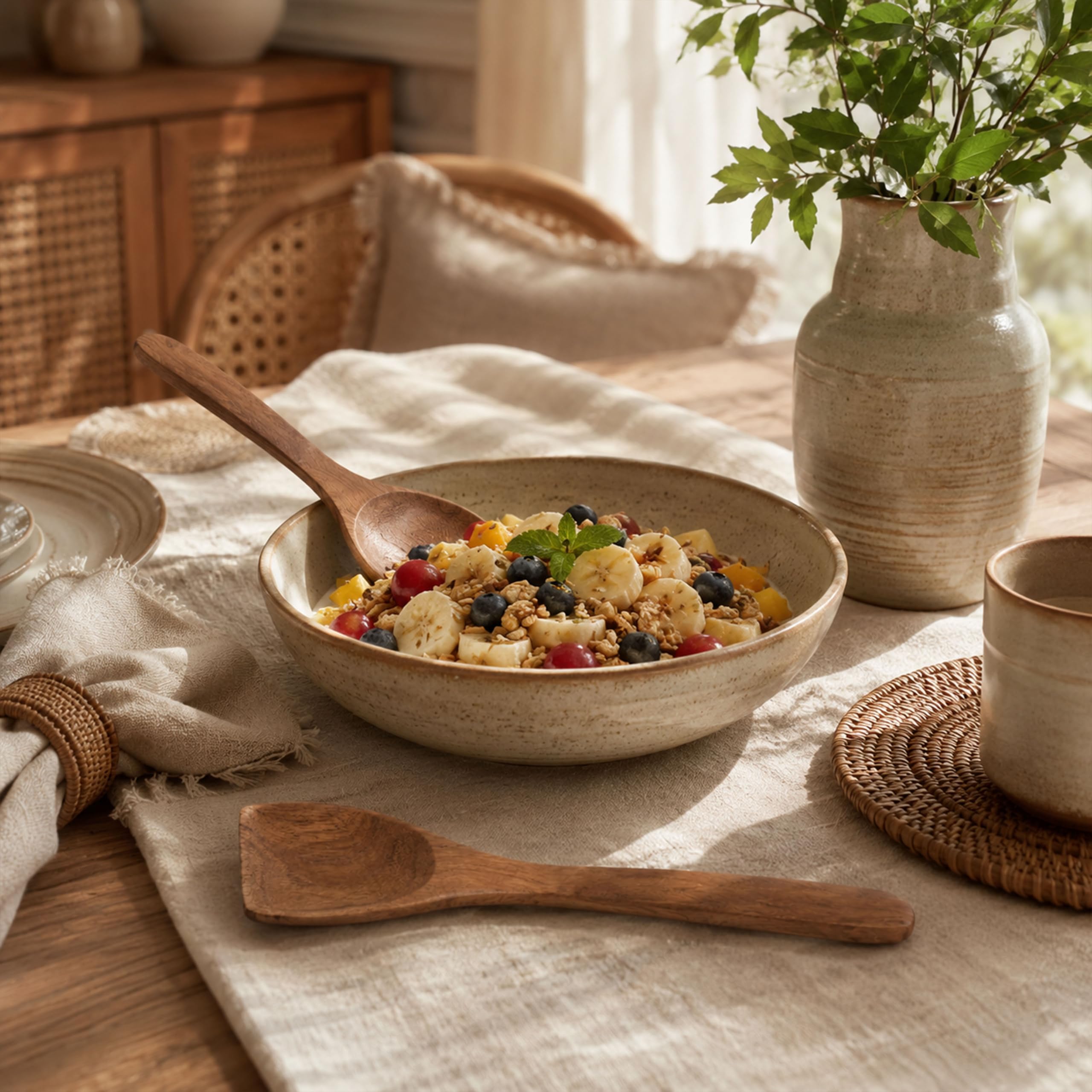 Decorasian 10 StückHolzlöffel aus Mangoholz – 25x7x1cm – Handgefertigter Kochlöffel, Nachhaltige Boho Küchendeko & Natürliches Salatbesteck