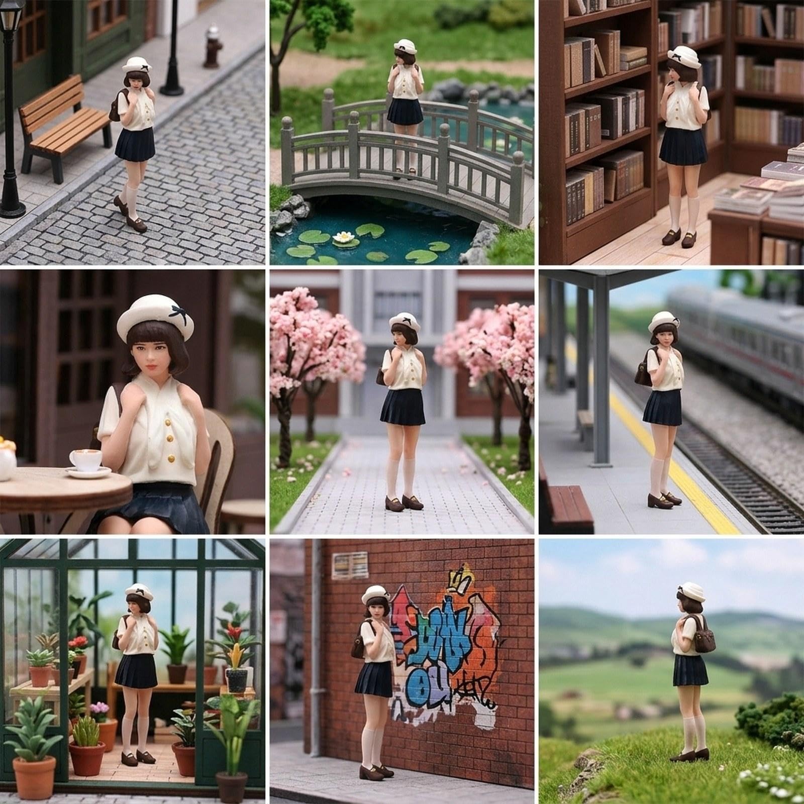 Miniatura Collezionabile Personaggio 1 24 Resina Realistica Accessorio Scena Modellismo Ferroviario Figura Decorativa per Collezionisti Paesaggi